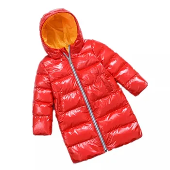 

Girls Jackets For Silver Boys Children's Winter Down Clothing Kid Hooded Padded Jacket Parka Long Overcoat 3-15 Years