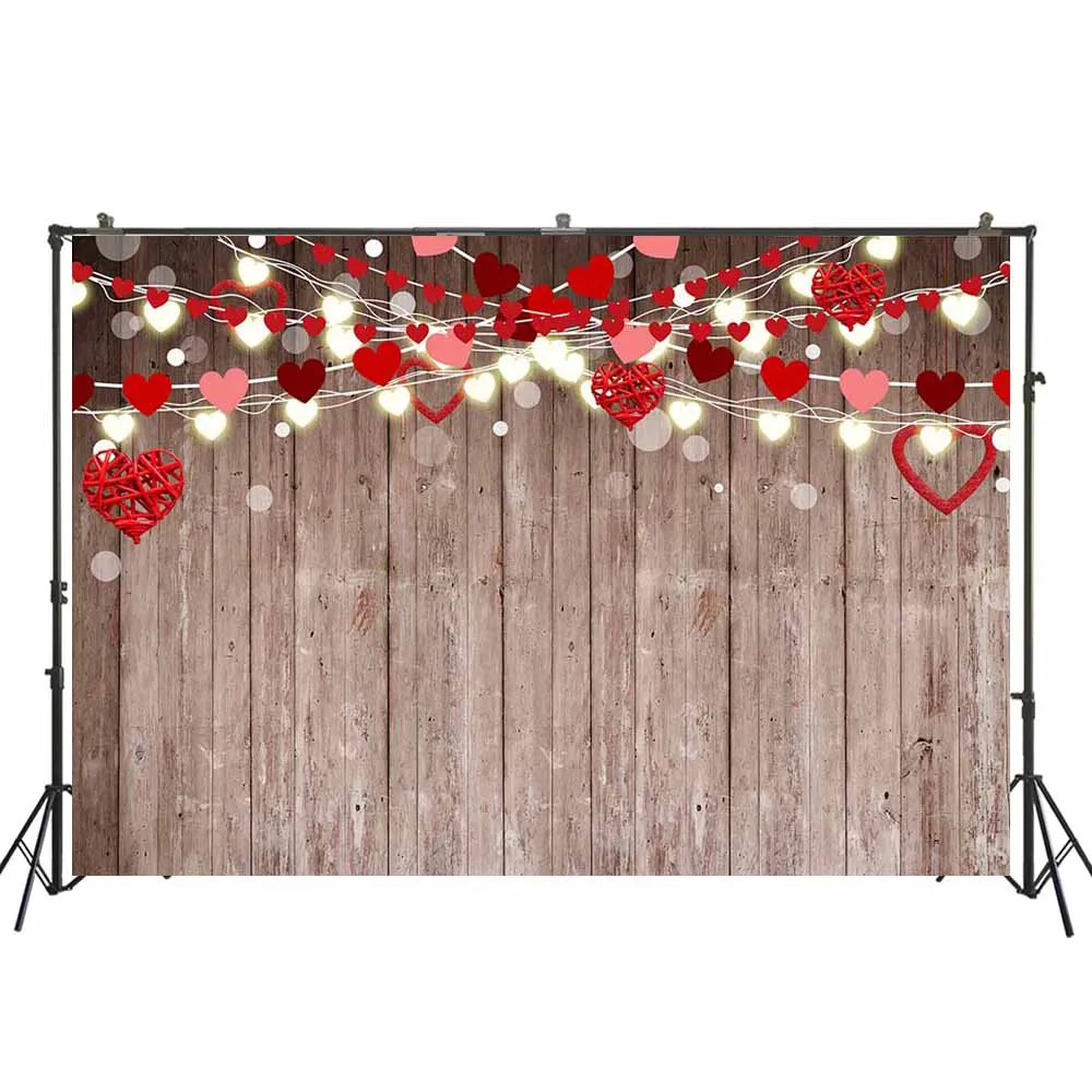 

Valentine Day Photography Backdrop Wood Love Hearts Newborns Baby Children Family Party Photo Background Studio Photocall W4843