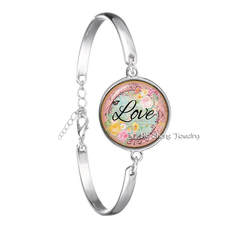 Браслет с надписью Beauty Love Hope Believe 18 мм браслет со стеклянным куполом и для женщин