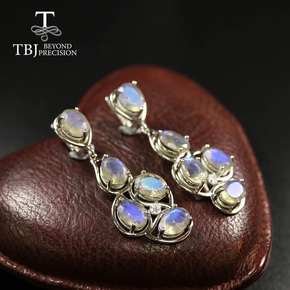 Ceny Naturalne 15ct labradoryt kamień szlachetny kolczyk 925 sterling silver fine jewelry kreatywny projekt dla kobiet w partii z tbj promocja