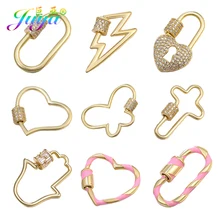 Juya DIY Baroque Necklace Findings Supplies Luxury Spiral Screw Locket Clasps Accessories For Needlework Pendant Jewelry Making Juya DIY Baroque Necklace Findings Supplies Luxury Spiral Screw Locket Clasps Accessories For Needlework Pendant Jewelry Making