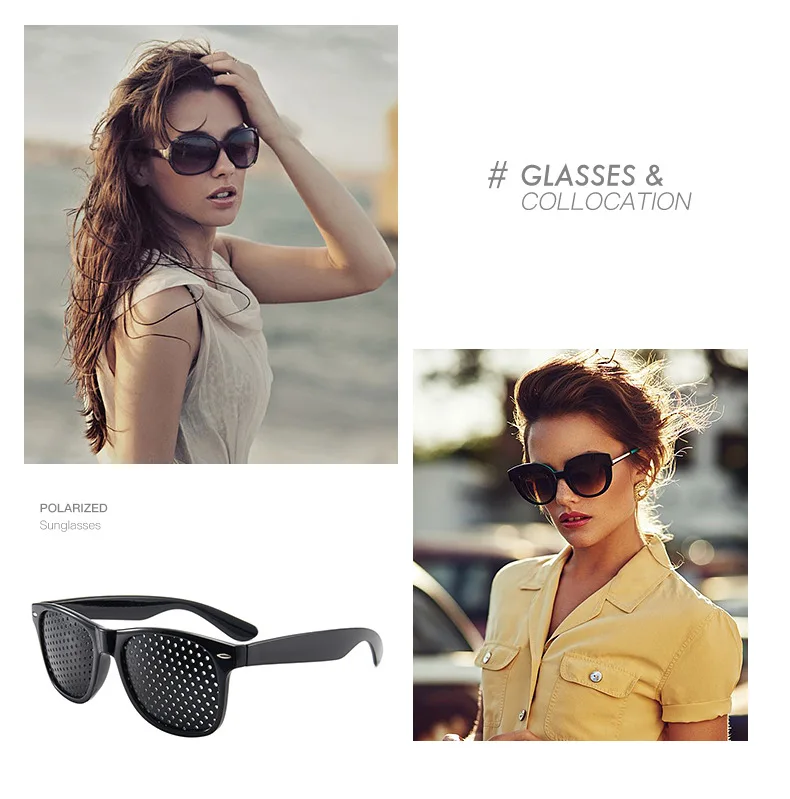 Black Eyesight Improvement Care Exercise Eyewear Glasses Training Cycling Eyewear Pin Small Hole Sunglass Camping Eyeglasses - 6