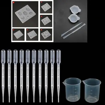 

1 Set Epoxy Resin Silicone Molds, Large Art Resin Molds for Coaster/Ashtray/Flower Pot/Pen Candle Soap Jewelry Holder