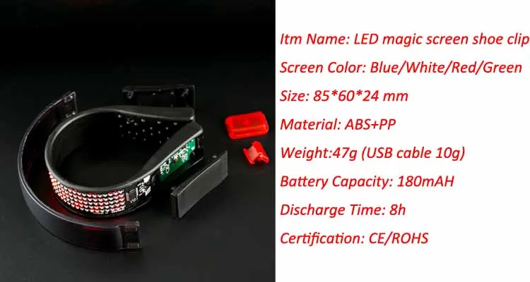 Быстрая USB Перезаряжаемый светоотражающий Водонепроницаемый светодиодный зажим для обуви
