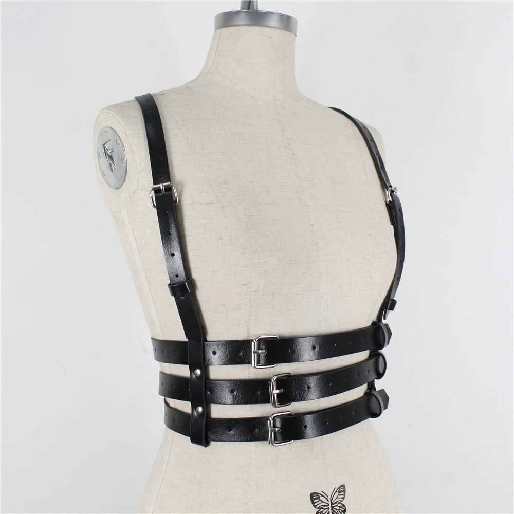 Sexy Leather Garters Belt Women Lingerie Adjustable Harness Bondage Body Bdsm fetish Cosplay Harajuku Gothic Black Sword Belt