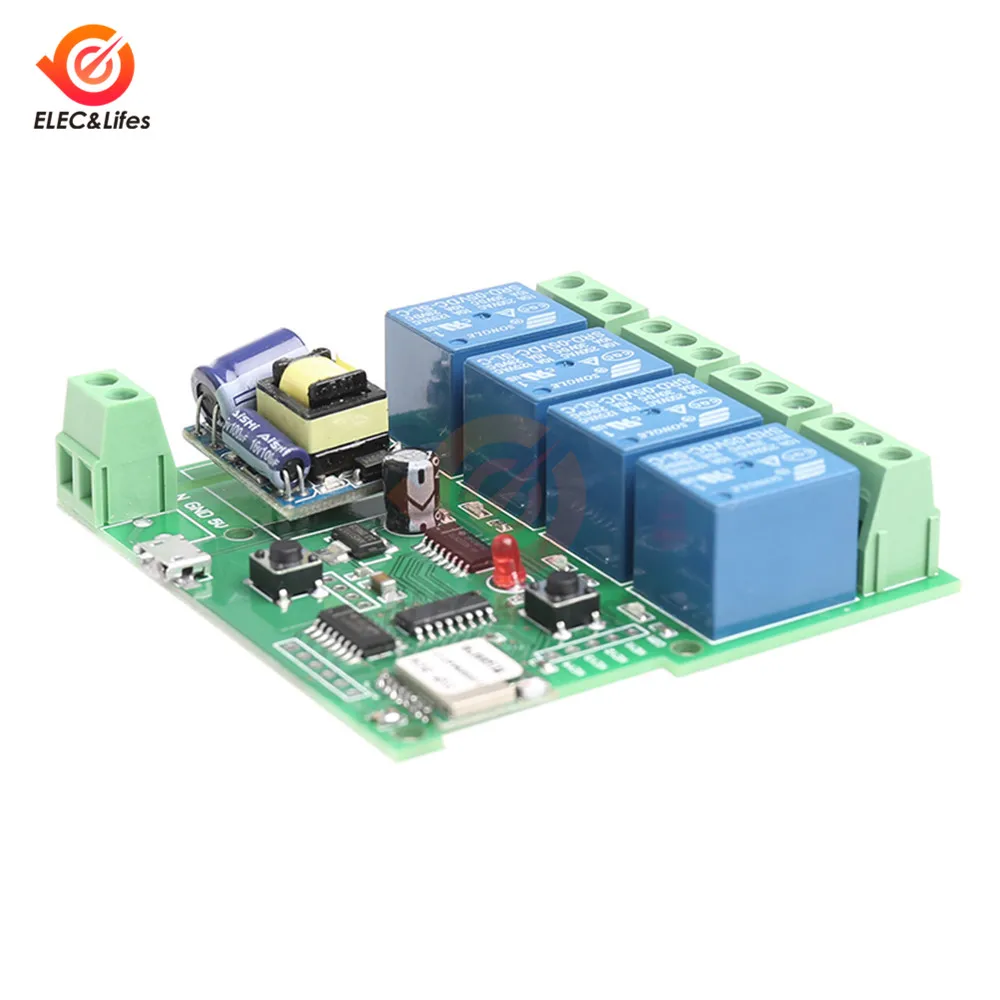 4 Channel Wireless Wifi Relay Module Phone APP Wireless Remote Control Switch