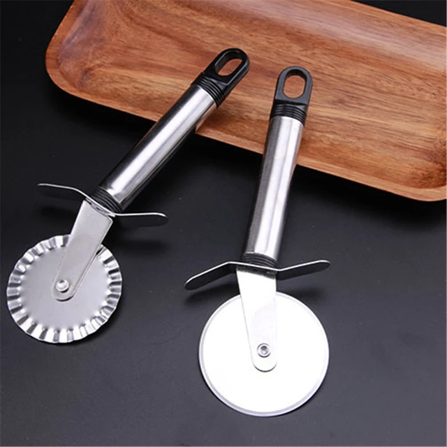 Stainless Steel Pizza Knife Cutter Pastry Pasta Dough Crimper