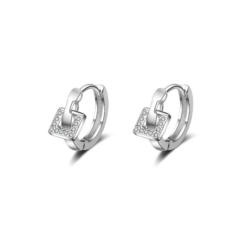 style 22 Простые серьги-кольца для женщин, новые модные серебряные кубические серьги-кольца с цирконом, круглые серьги - Окраска металла: style 22