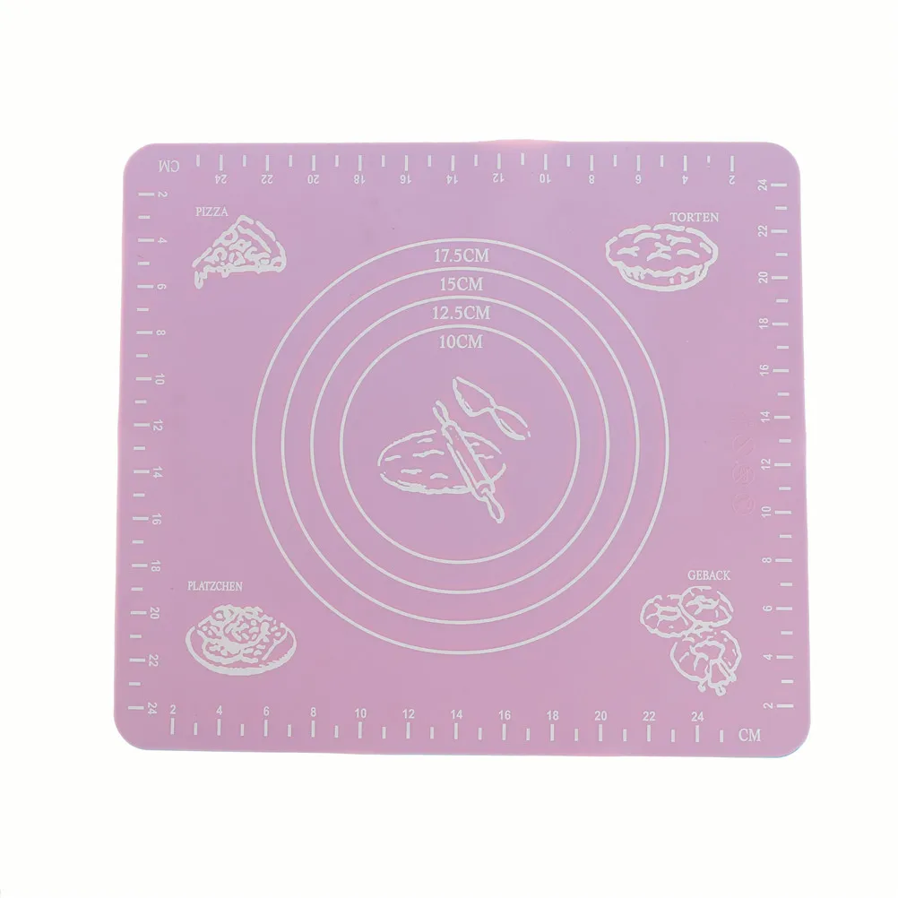1pc Small Placemat Silicone Mat Cut Fondant Cake Clay Pastry Icing Dough Tool Silicone Mat 2 Colors