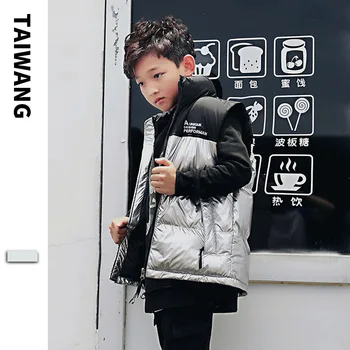 

BOY'S down Feather Cotton Vest Europe and America Autumn & Winter Popular Brand Warm Vest Vest Children Stand Collar Coat