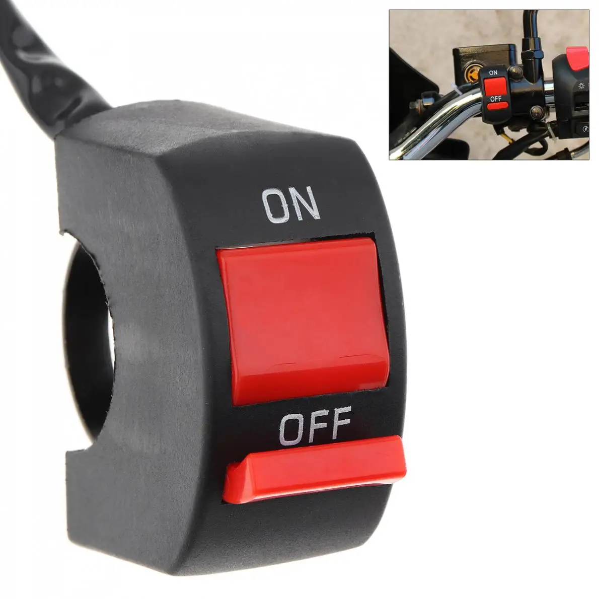 

Universal Motorcycle Handlebar Switch 12V Motorbike ON-OFF Button Headlight Flame Rollout Switch