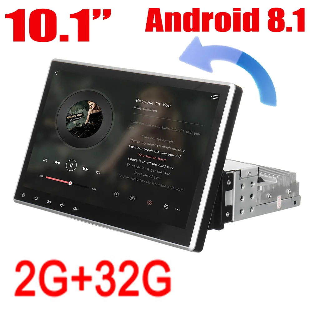 

10,1 pulgadas 1DIN Android 8,1 Radio de coche GPS Autoradio Mp5 reproductor de vídeo Multimedia DVD Bluetooth WIFI enlace espejo Audio estéreo