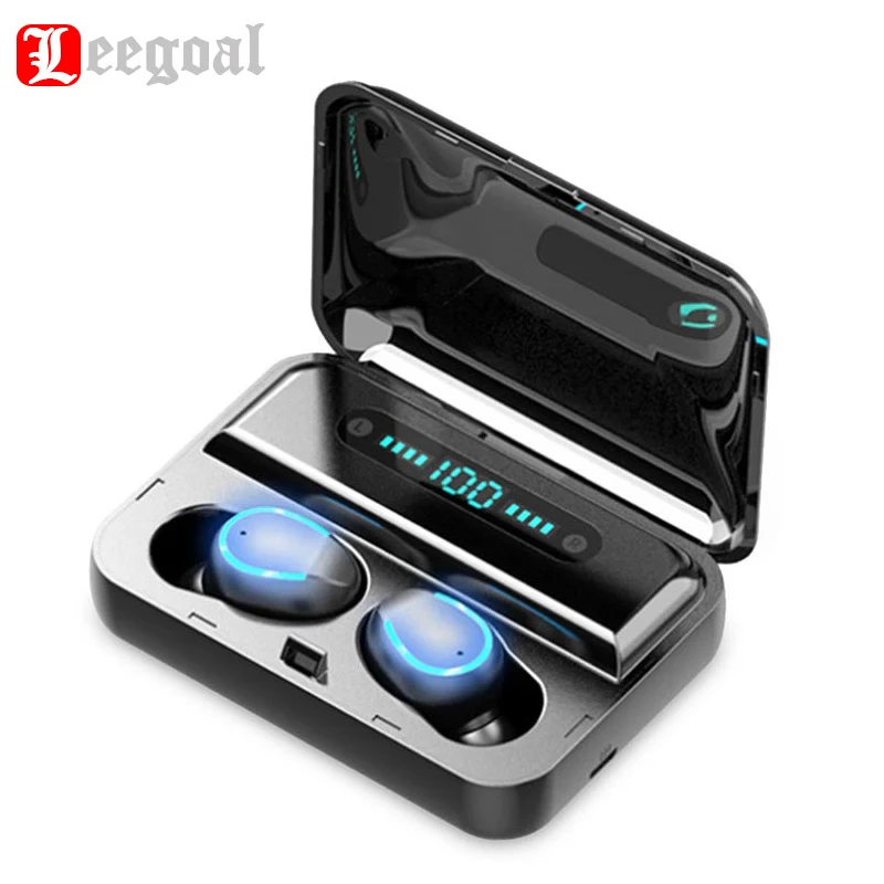 

F9 Wireless Sports Earphones LED Power Display 8D Surround Stereo Sound Dual Bluetooth V5.0 Earbuds With Charging Box Headset