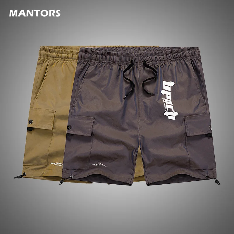 Pantalones cortos de playa para hombre, bañadores de marca, informales, para correr, Cargo, con múltiples bolsillos, ropa estampada, verano, 2021