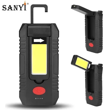 

Magnetic Worklight COB LED Torch Dual USB Rechargeable Working Flashlight Built-in Battery Mobile Power Bank For Emergency Use