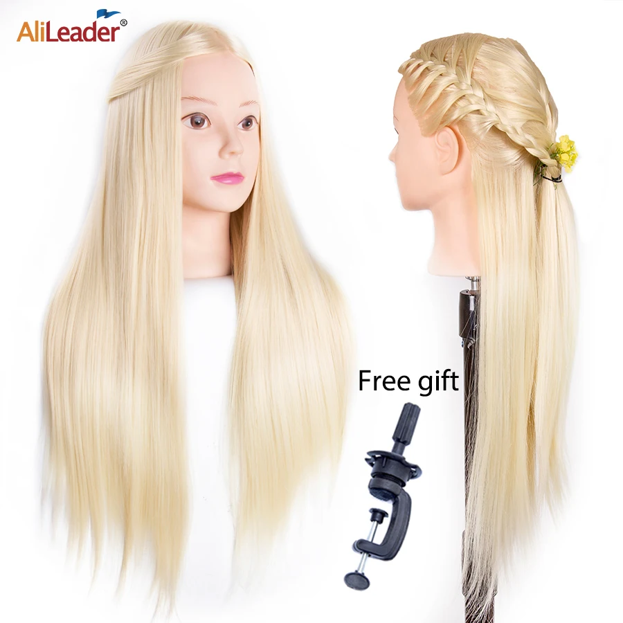 

Alileader 26" Hair Mannikin Training Head Resist Heat Synthetic Practice Cosmetology Hair Styling Hairdressing Manikin Doll Head