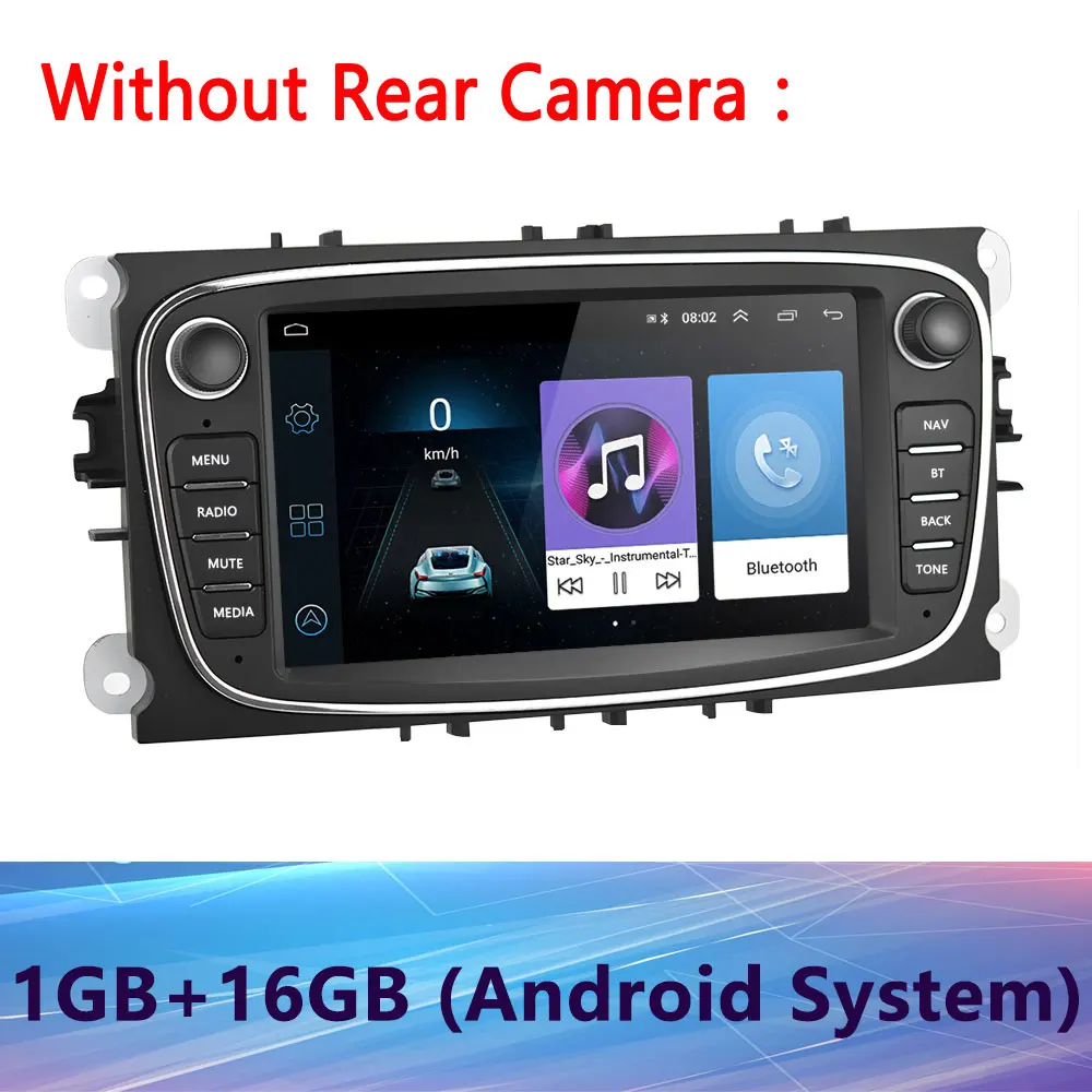 Black Radio Only AMPrime " Радио 2 din Android gps автомобильное радио Wifi Авторадио для Ford/Focus/C-Max/Mondeo/Galaxy радио coche мультимедийный плеер - Цвет: Black Radio Only