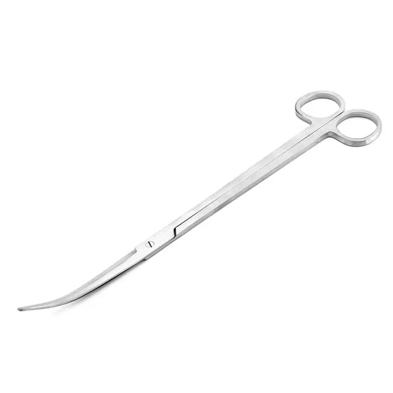 1pc Stainless Steel Scissors Portable Durable Fish Tank Plant Scissors Curved Tip Scissors for Fish Tank Aquarist