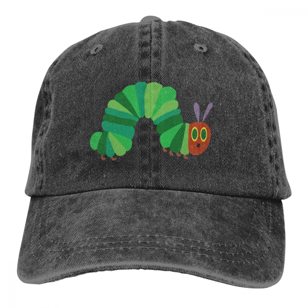 Очень голодна гусеница Casquette черные унисекс Мужские Женские джинсовые бейсболка с ремешком кепки Регулируемый Гольф папа шляпа