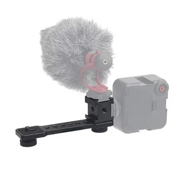 

3 in 1Triple Cold Shoe Mount Plate Microphone Stand LED Video Light Extend Bracket for Zhiyun Smooth 4 Osmo Mobile 2 3 Gimbal