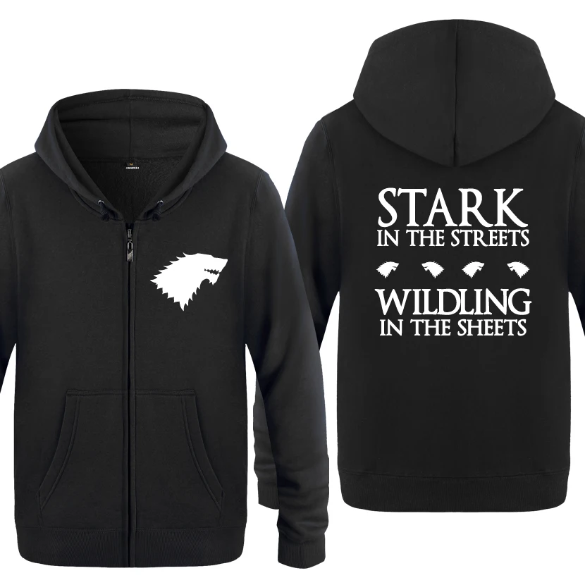 STARK In the Streets-willling In Sheets GOT новинка, мужские толстовки,, мужские флисовые кардиганы на молнии, толстовки с капюшоном