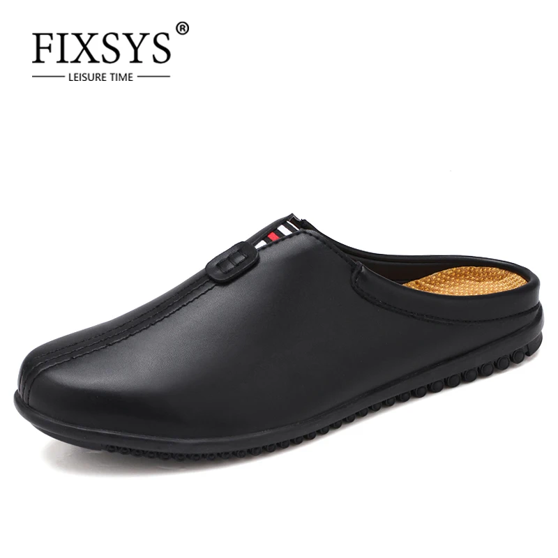 Men Slippers Half-Shoes Mules Summer Anti-Slip Breathable Casual Fashion Lightweight