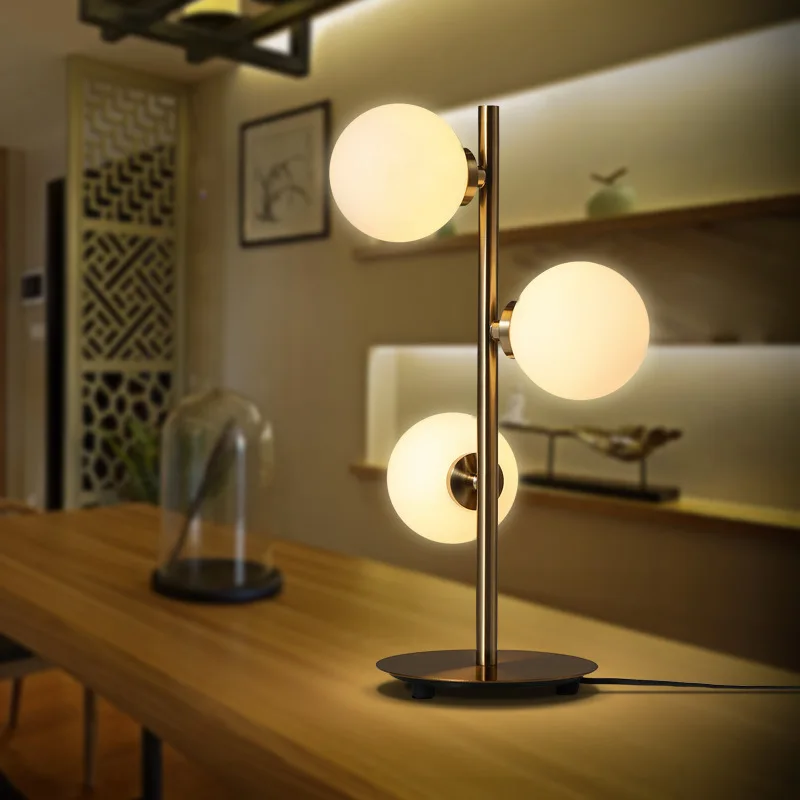 

Modern Art Decor Ball Table Lamp Geometry Abstract Design Through-cared Bedroom Bedside Table Light Decoration Abajur Ation deco