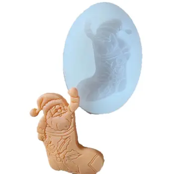 

Silicone Christmas Socks Epoxy Resin Molds Santa Claus Socks Non-Stick Chocolate Jelly Baking Mold for Party Xmas Gift