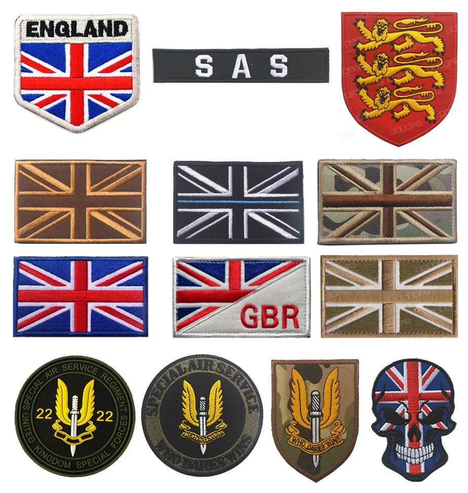 United Kingdom Flag Embroidery Patch SAS British Patches Emblem Appliques UK Embroidered Badges