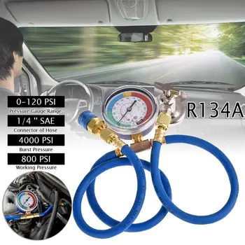 

Car Air Conditioning Repair Tool R134a Air Conditioner Fluoride Tube Quick Release Refrigerant Connector Cold Pressure Gauge