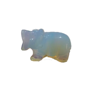 

Naturally Carved Hippo, Exquisite Moonstone-Carved Cute Little Animal gifts And Collections