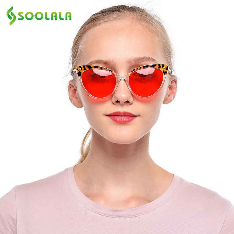 Цена SOOLALA TR90 кошачий глаз очки для чтения с анти голубым светом женские полуоправы пресбиопические очки для чтения защита компьютера