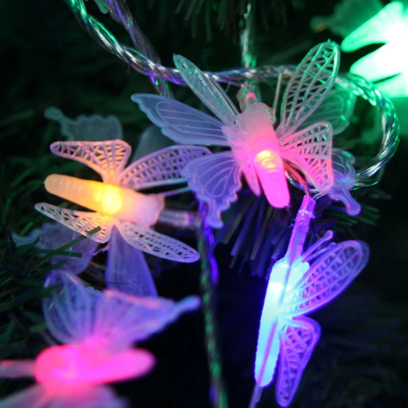 Яркая светодиодная гирлянда стрекоза бабочка Одуванчик 2 10 м Рождественская