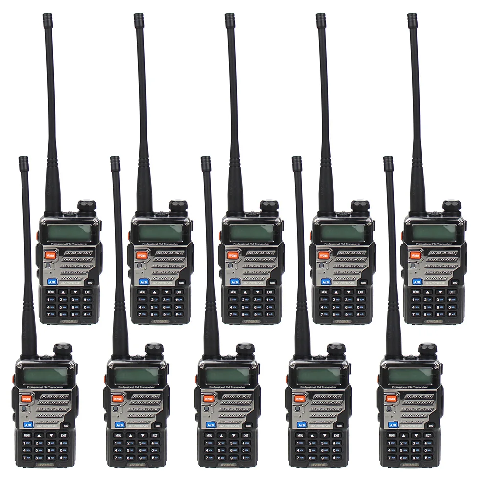 10 шт. BAOFENG UV-5RE двухдиапазонный любительский портативный двухсторонний радио FM Любительская рация