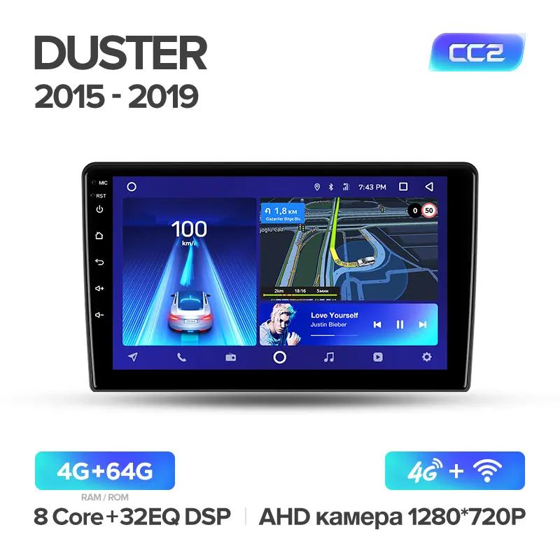 TEYES CC2 Штатная магнитола для Рено Дастер 1 поколение Renault Duster Android 8.1, до 8-ЯДЕР, до 4+ 64ГБ 32EQ+ DSP 2DIN автомагнитола 2 DIN DVD GPS мультимедиа автомобиля головное устройство - Цвет: Duster CC2 64G