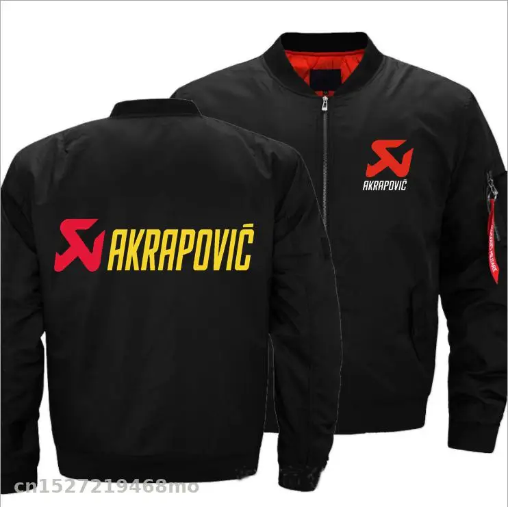 Высокое качество для akrapovic куртки мужские повседневные куртки пилота Ma-1 Flight плотная одежда мотоциклетные пальто