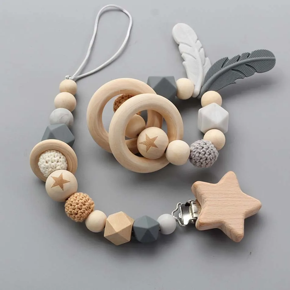 Silicone Pacifier Clips Teething Baby Teether Dummy Holder Chain Care