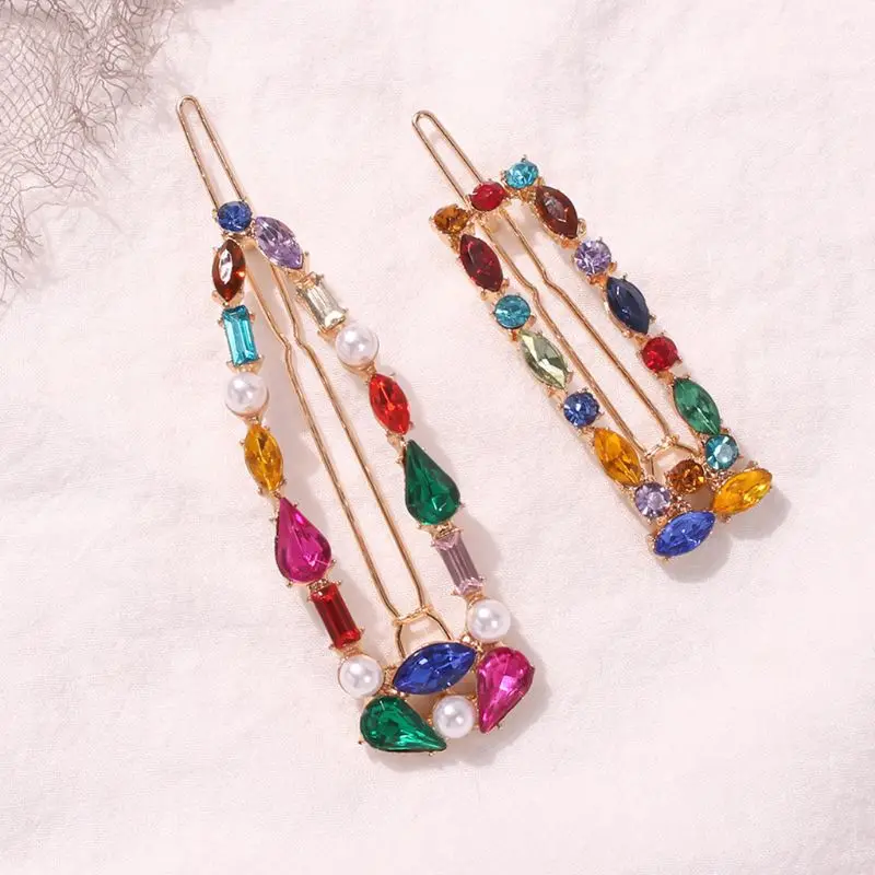 Ladies Alloy Geometric Frog Bobby Pins Colored Imitation Crystal Diamond Jewelry Hair Clips Banquet Prom Party 1 Ladies Alloy Geometric Frog Bobby Pins Colored Imitation Crystal Diamond Jewelry Hair Clips Banquet Prom Party 2