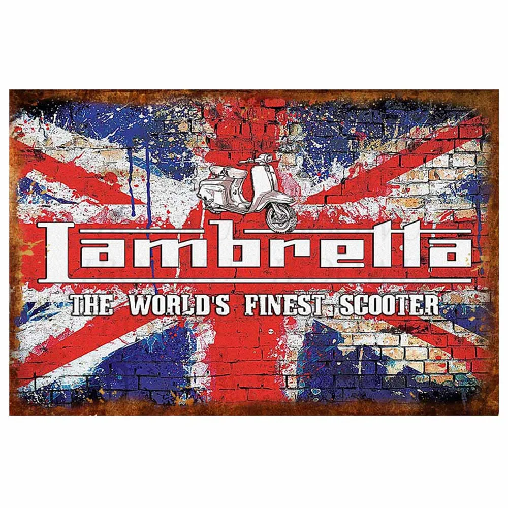 1 шт. винтажный постер Lambretta металлическая Жестяная Табличка для мотоцикла значки
