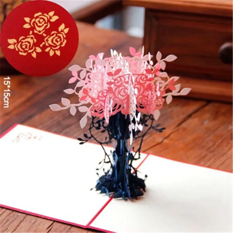 

3D Pop Up Greeting Cards With Envelope Birthday Postcards Anniversary Gifts Postcard Wedding Invitations Wedding Decoration