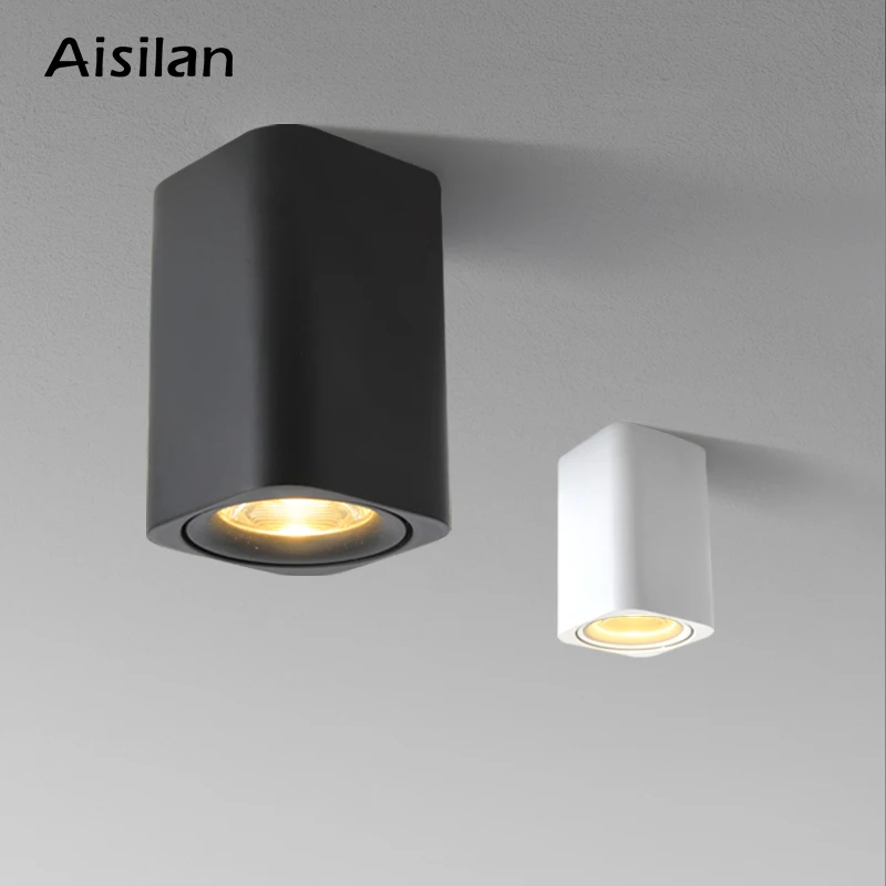 

Aisilan LED Surface Mounted Square Nordic Ceiling light Cube Spot light for Room/Corridor/Hallway/Foyer AC85-260V COB lamp