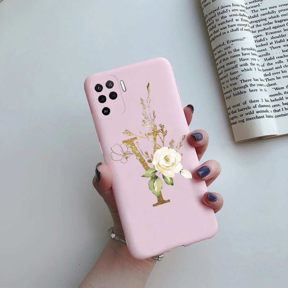 Phone Cases For OPPO A94 F19 Pro Reno 5 Lite Silicone Back Soft Case Cute Letters Cover Shockproof Bumper For OPPO A94 5G Case casing oppo Cases For OPPO