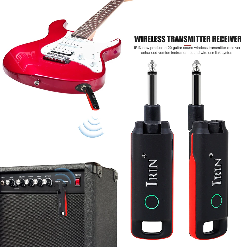 Guitare sans fil émetteur récepteur, système de guitare sans fil,  rechargeable intégrée au lithium batterie numérique émetteur et récepteur  pour guitare électrique basse : : Instruments de musique