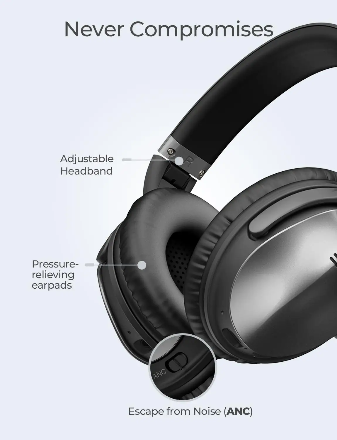 Ceny Mpow H5 2nd ANC aktywna redukcja szumów bezprzewodowe słuchawki Bluetooth zestaw słuchawkowy stereo Hi Fi z torba do noszenia dla iphone X Samsung