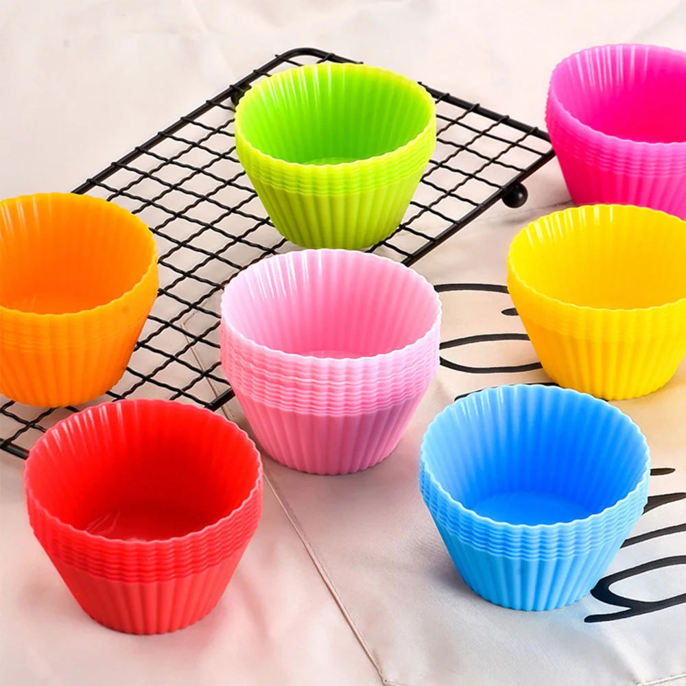 

1Pcs Color Baking Cup Liner Baking Molds Round Shape Silicone Cupcake Mould Maker Mold Tray DIY Kitchen Cake Decor Tools