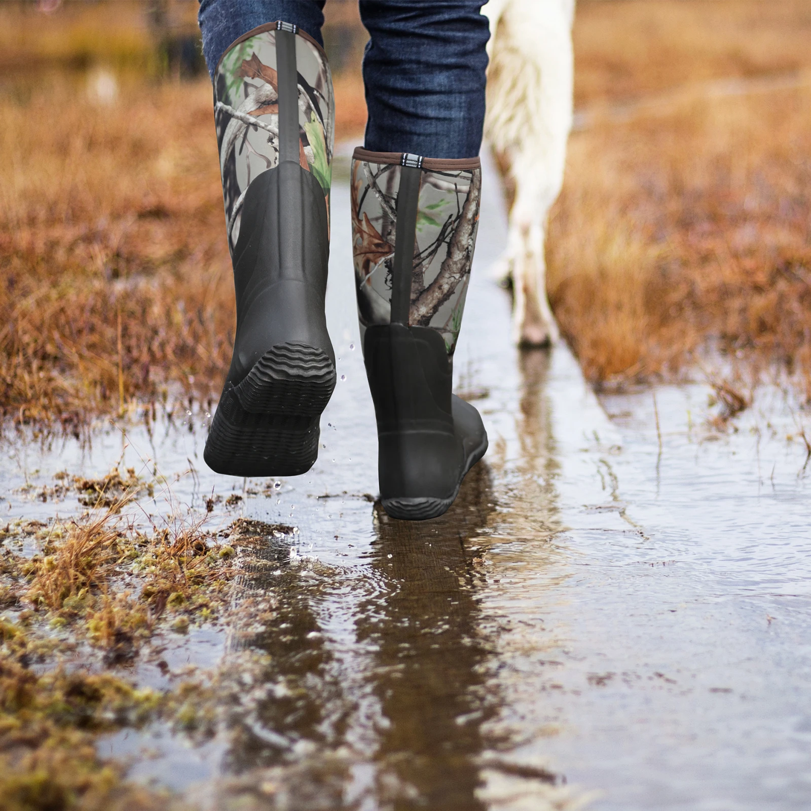 Hisea, камуфляжные мужские ботинки для рыбалки, водонепроницаемые, прочные, изолированные, резина, неопрен, уличная гадость, охотничьи ботинки для зимы, снега, дождя