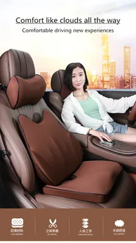 

Car General Memory Foam Neck Rest Support Headrest Pillow Lumbar Waist Cushion Back Set Sponge Car Cushion Set