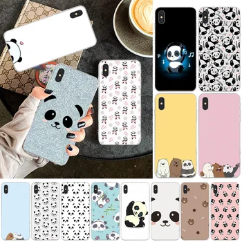 

OFFeier cute Panda Bear TPU Soft Rubber Phone Cover for iPhone 11 pro XS MAX 8 7 6 6S Plus X 5 5S SE XR cover