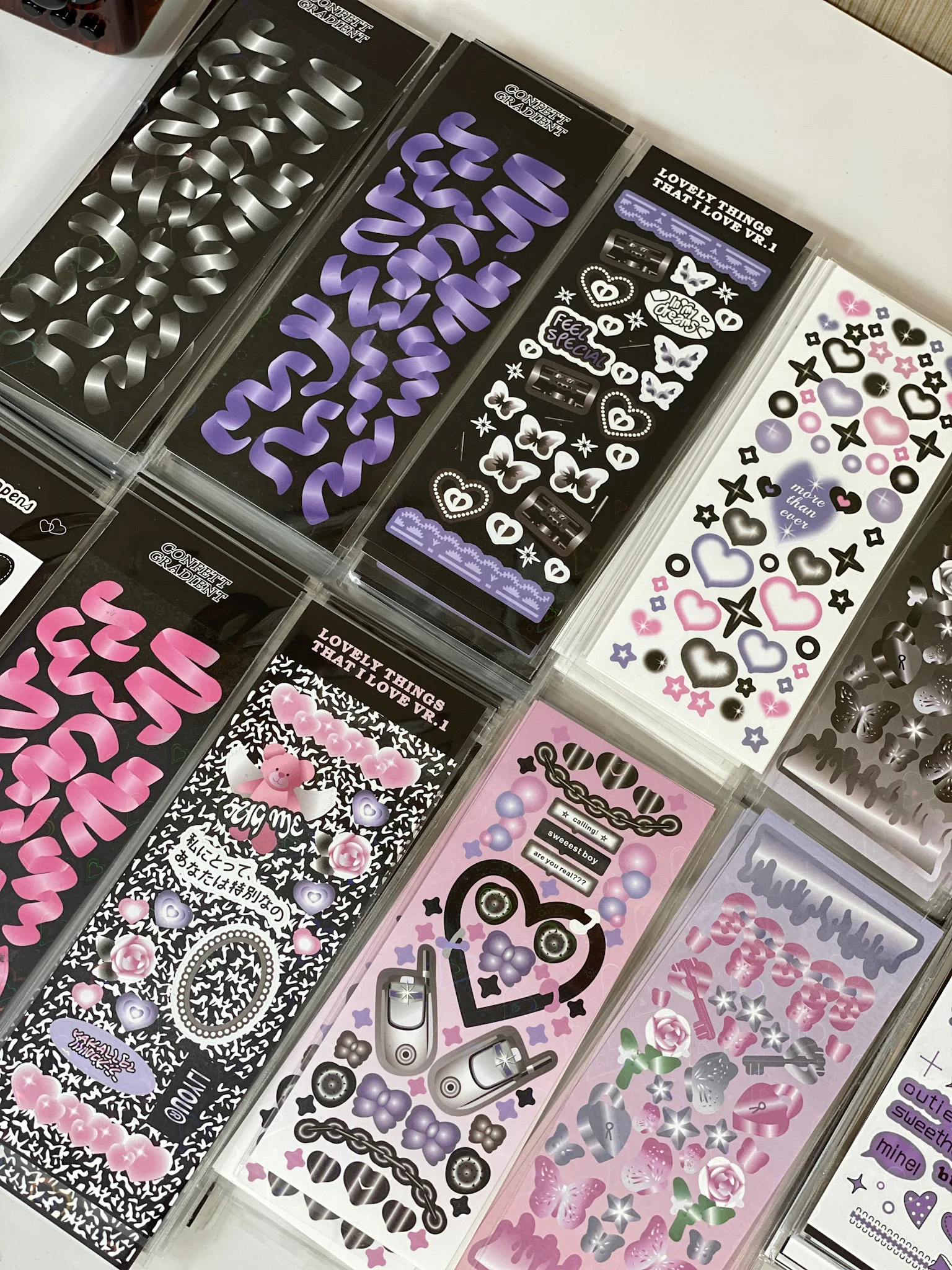 New Arrival Dark Style 1/4/9pc/8pc/6pc Full Set Series Decorative Stickers Kawaii Kpop Idol Card Album Sticker Korean Stationery |