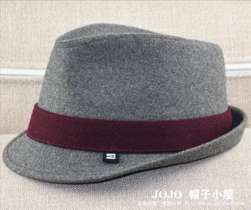 Зимняя английская мужская формальная шляпа, Мужская теплая шерстяная фетровая джазовая Кепка большого размера плюс, фетровые шляпы M/L57-58cm L/XL59-60cm